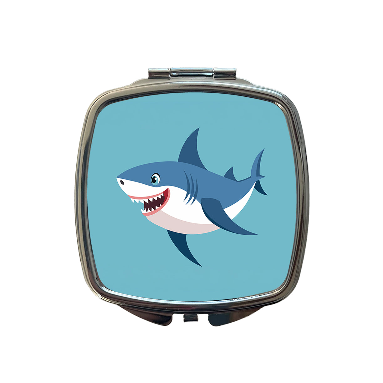 Shark Smiling Small Travel Purse Handbag Pocket Makeup Compact Mirror