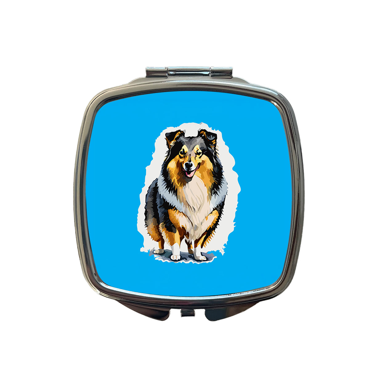 Shetland Sheepdog Standing Small Travel Purse Handbag Pocket Makeup Compact Mirror