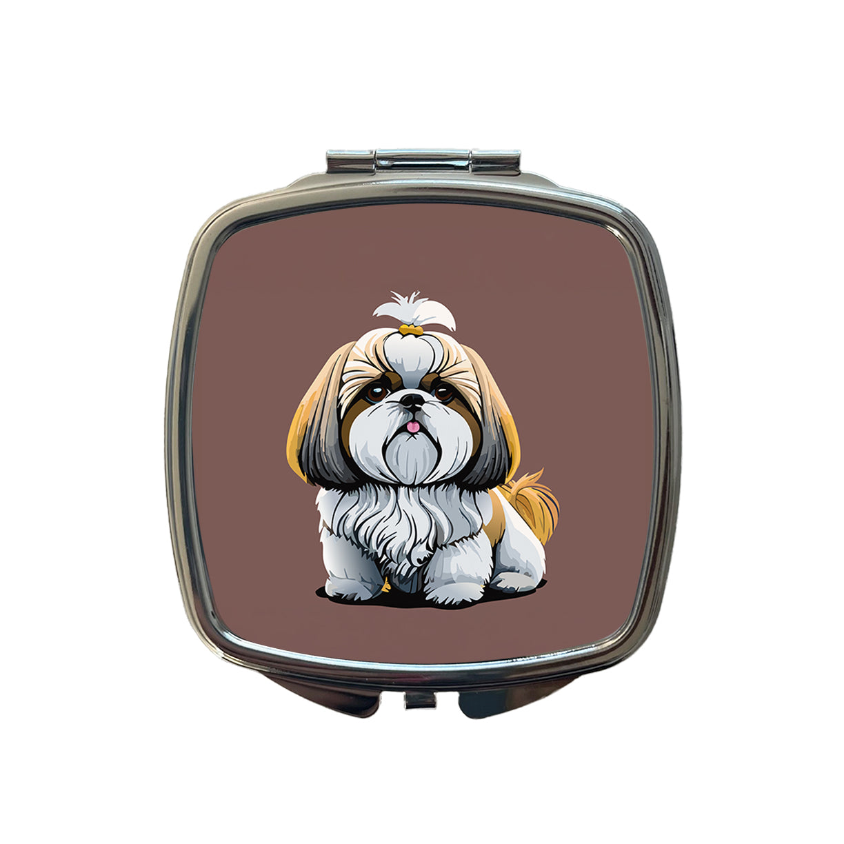 Shih Tzu Dog Cute Small Travel Purse Handbag Pocket Makeup Compact Mirror