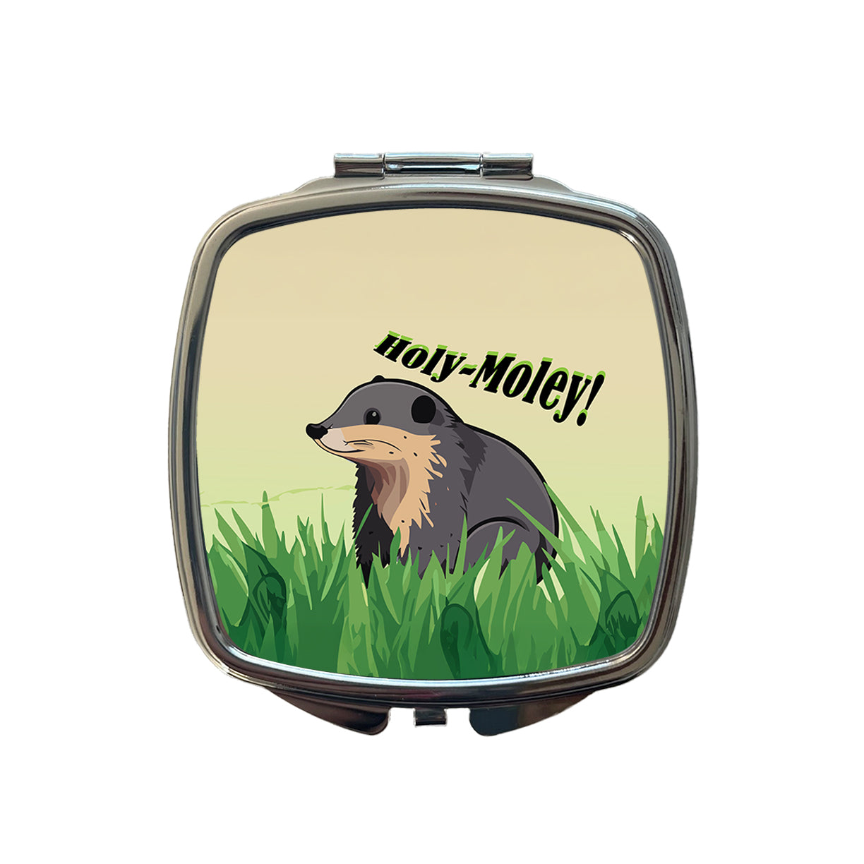 Shrew Mole Holy Moley Funny Animal Small Travel Purse Handbag Pocket Makeup Compact Mirror