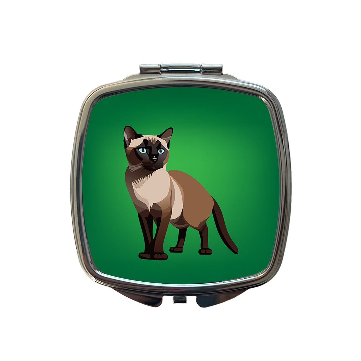 Siamese Cat Standing Small Travel Purse Handbag Pocket Makeup Compact Mirror
