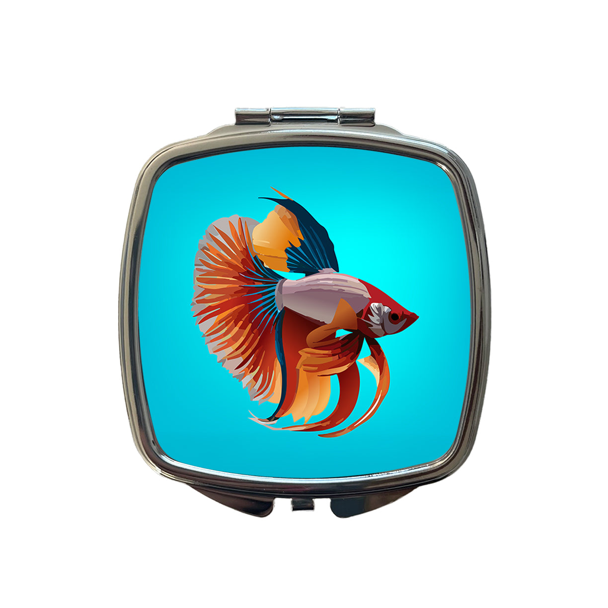 Siamese Fighting Fish Betta Freshwater Small Travel Purse Handbag Pocket Makeup Compact Mirror