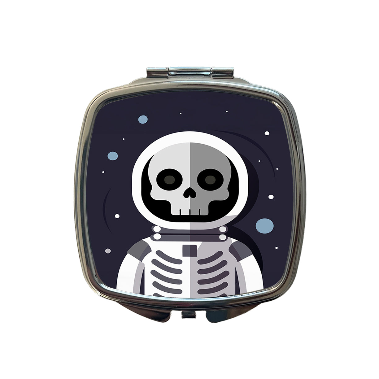 Skeleton in Space Suit Astronaut Small Travel Purse Handbag Pocket Makeup Compact Mirror