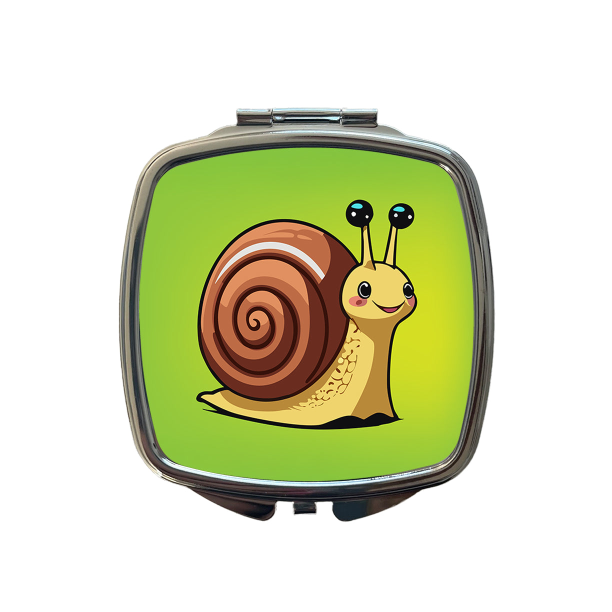 Snail Smiling Small Travel Purse Handbag Pocket Makeup Compact Mirror