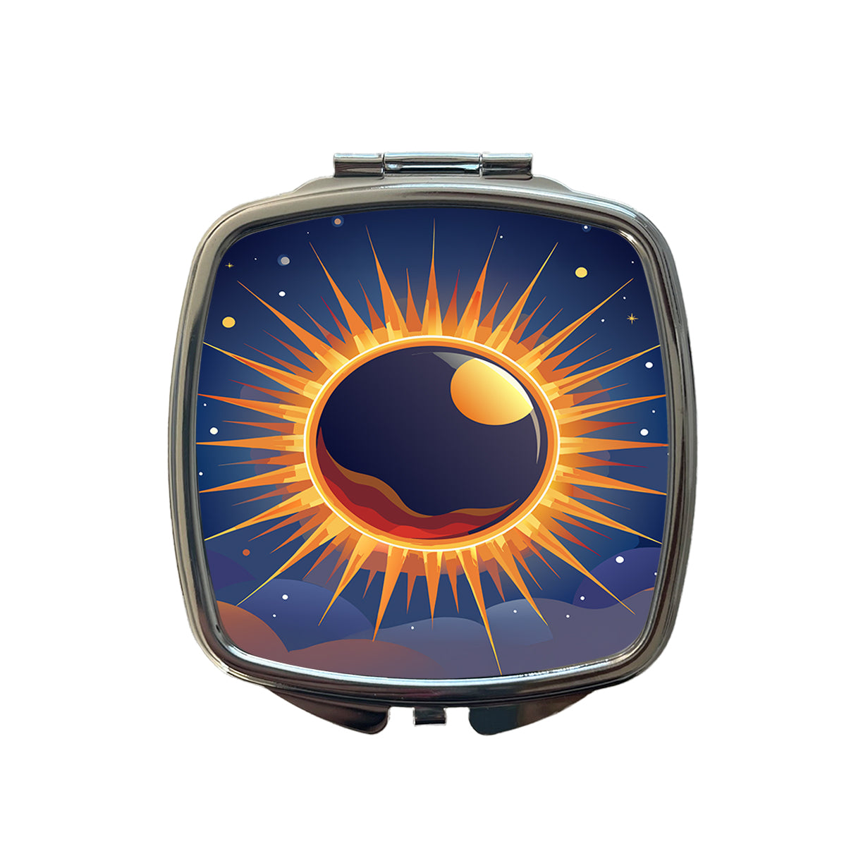 Solar Eclipse Sun Small Travel Purse Handbag Pocket Makeup Compact Mirror