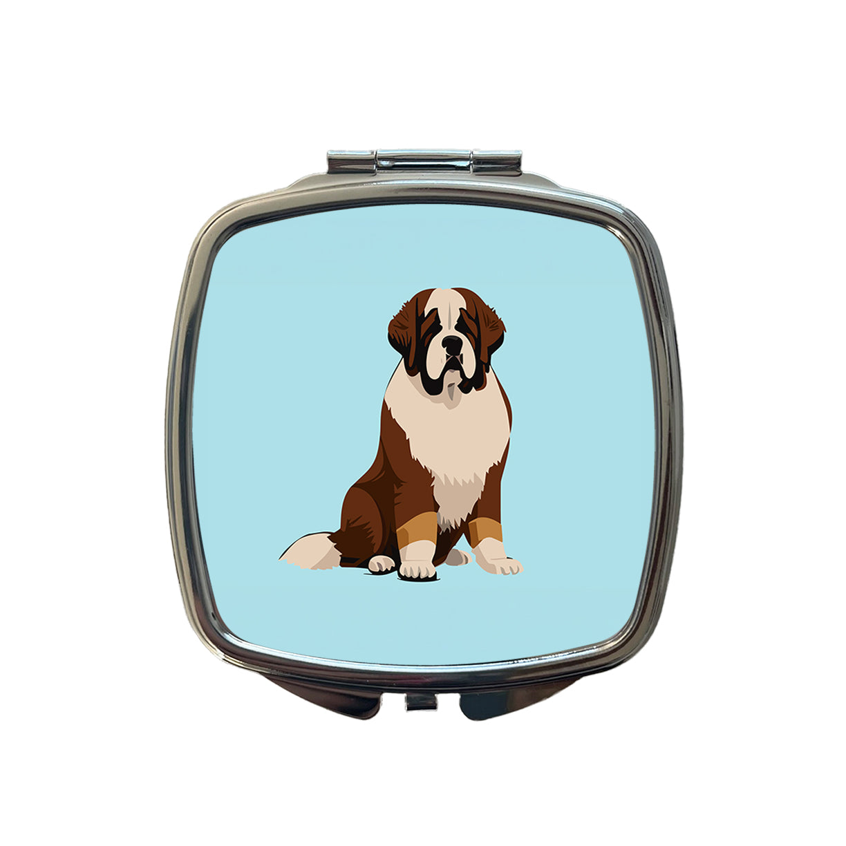 St Bernard Dog Sitting Small Travel Purse Handbag Pocket Makeup Compact Mirror