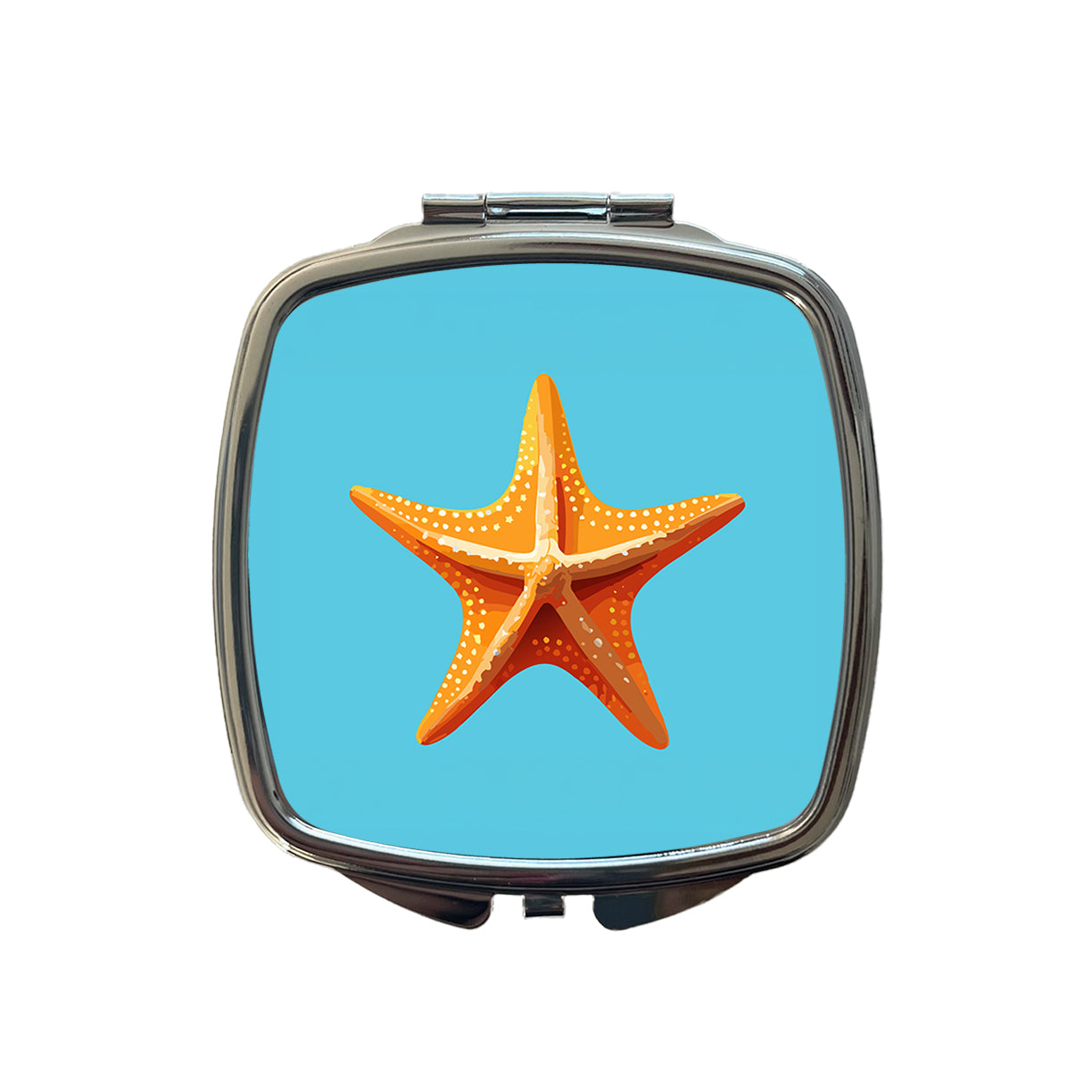 Starfish Star Fish Ocean Animal Orange Small Travel Purse Handbag Pocket Makeup Compact Mirror