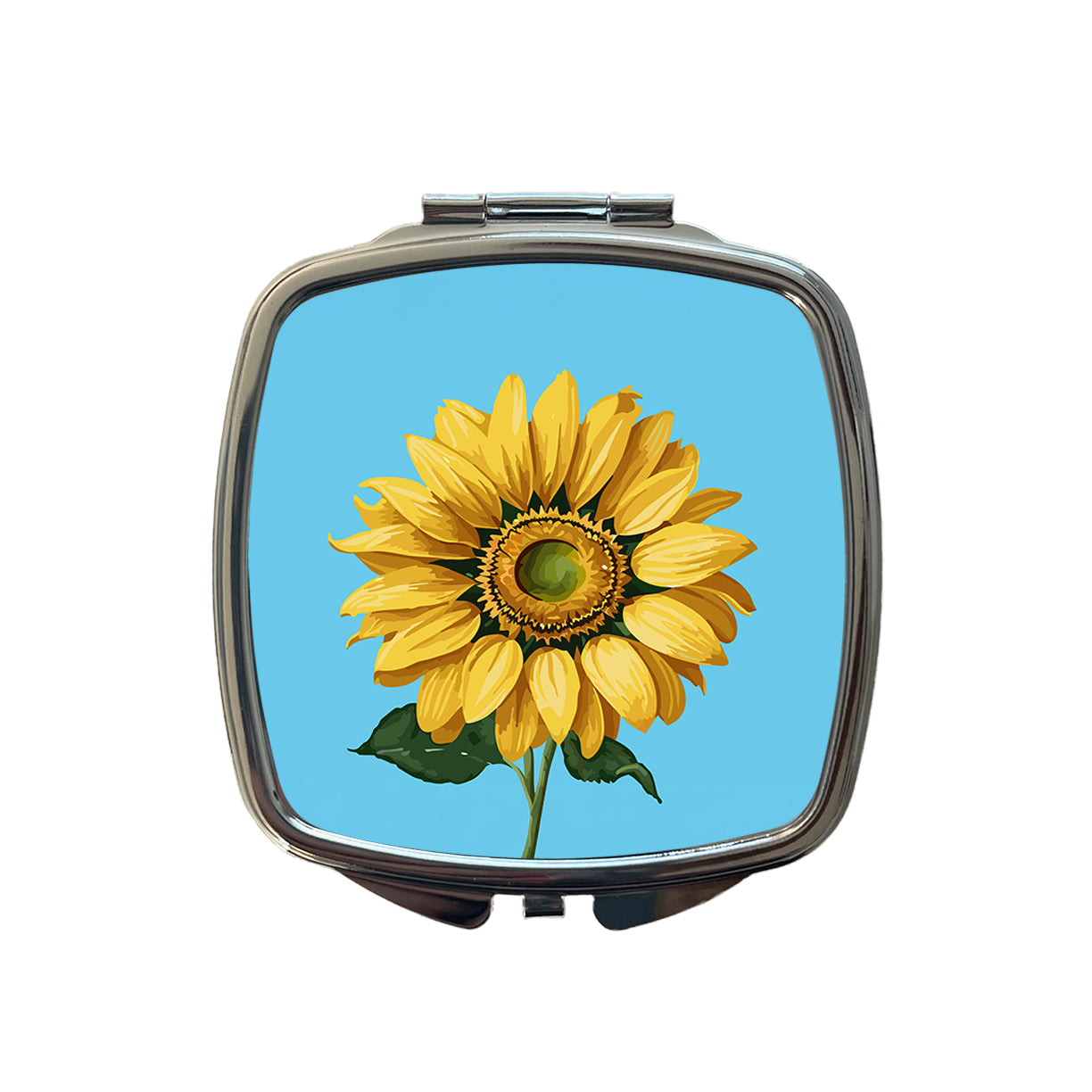 Sunflower Summer Flower with Stem Small Travel Purse Handbag Pocket Makeup Compact Mirror