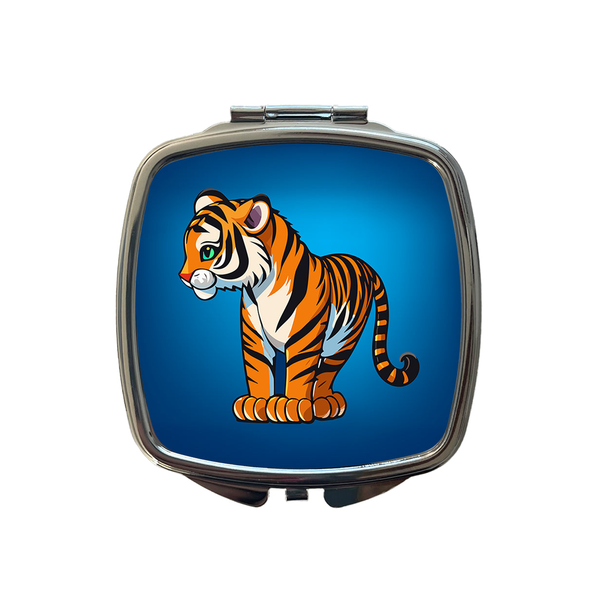 Tiger Cute Standing Small Travel Purse Handbag Pocket Makeup Compact Mirror