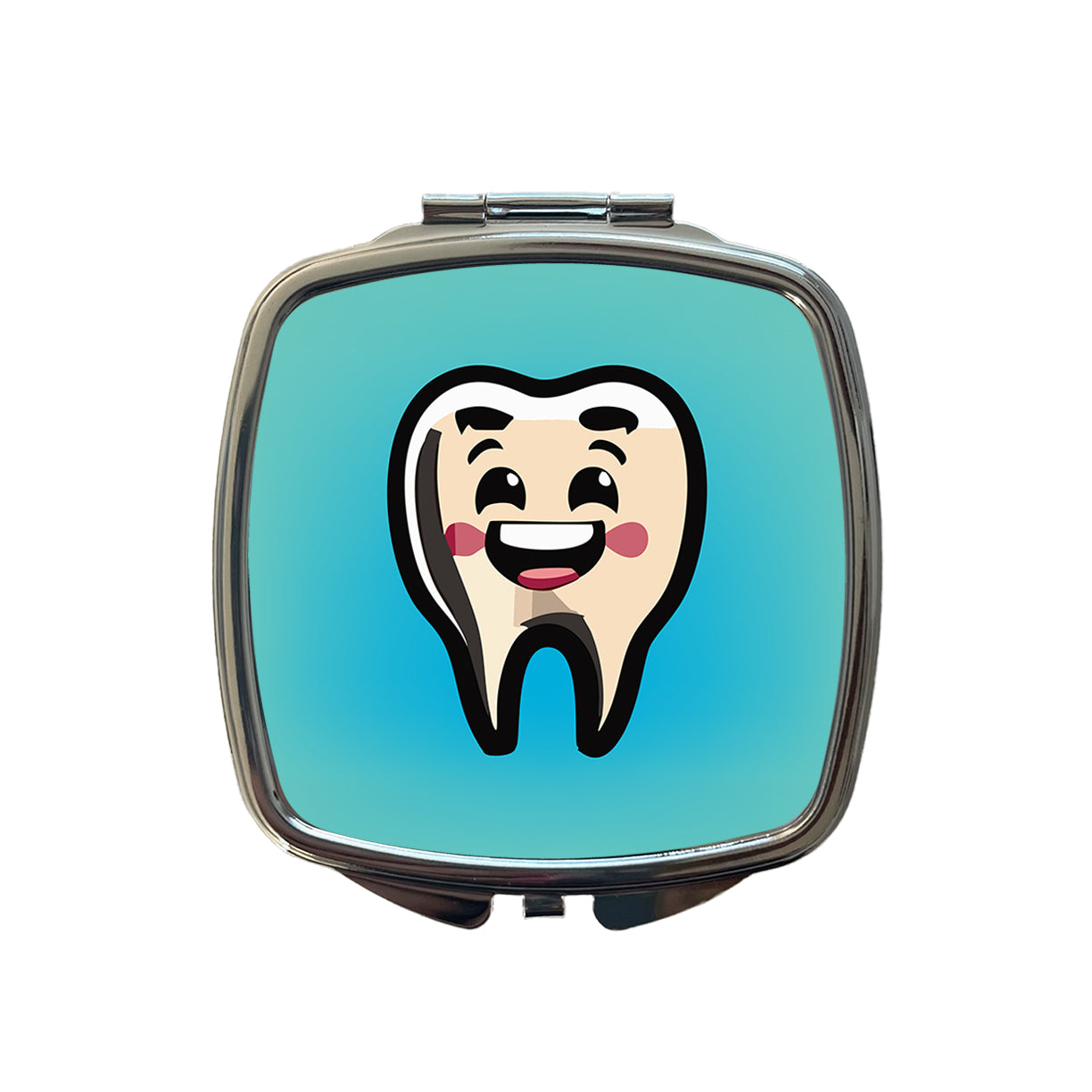 Tooth Happy Dentist Small Travel Purse Handbag Pocket Makeup Compact Mirror