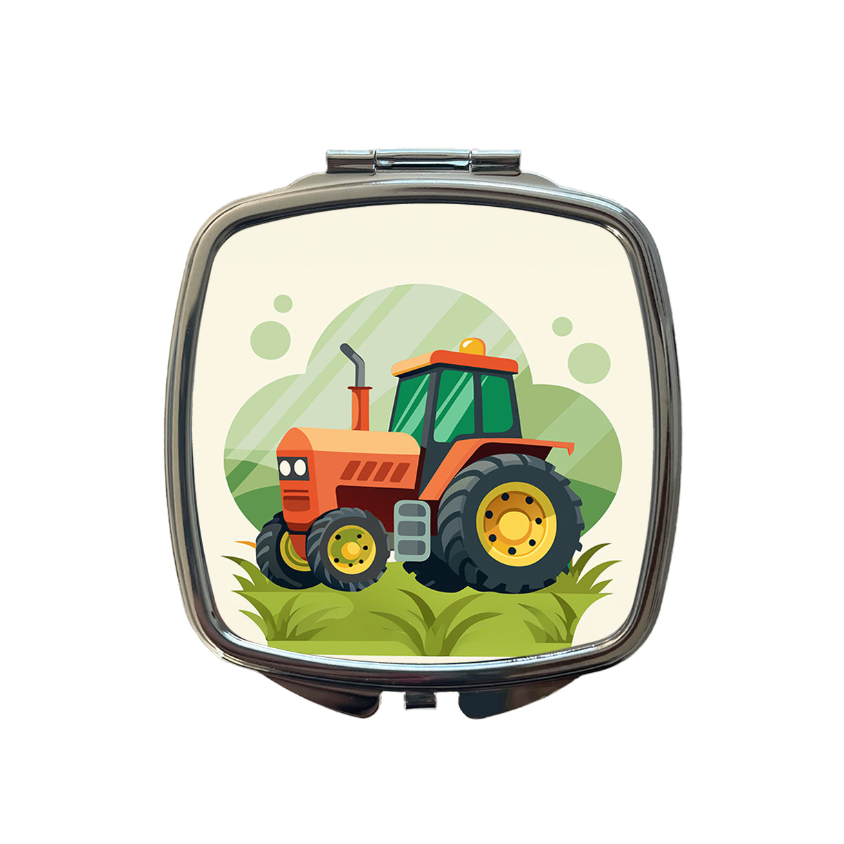 Tractor Cartoon Small Travel Purse Handbag Pocket Makeup Compact Mirror