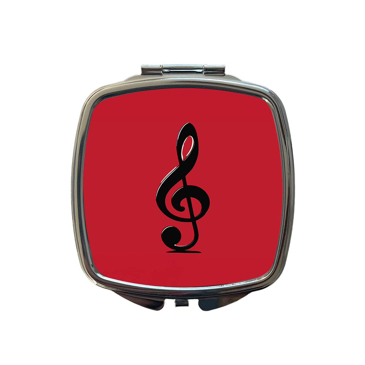 Treble Clef Music Musical Musician Small Travel Purse Handbag Pocket Makeup Compact Mirror