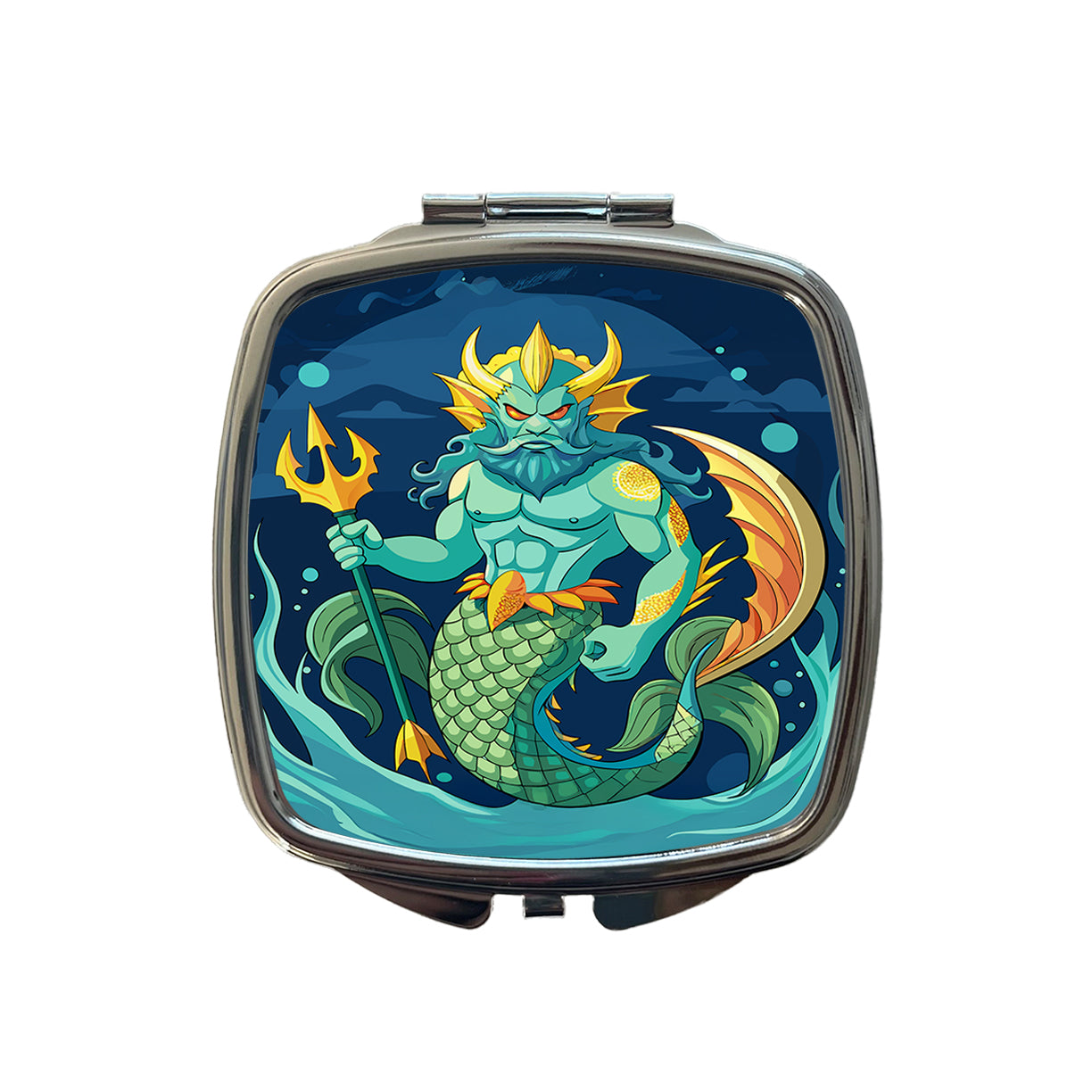 Triton Sea God Greek Mythology Small Travel Purse Handbag Pocket Makeup Compact Mirror