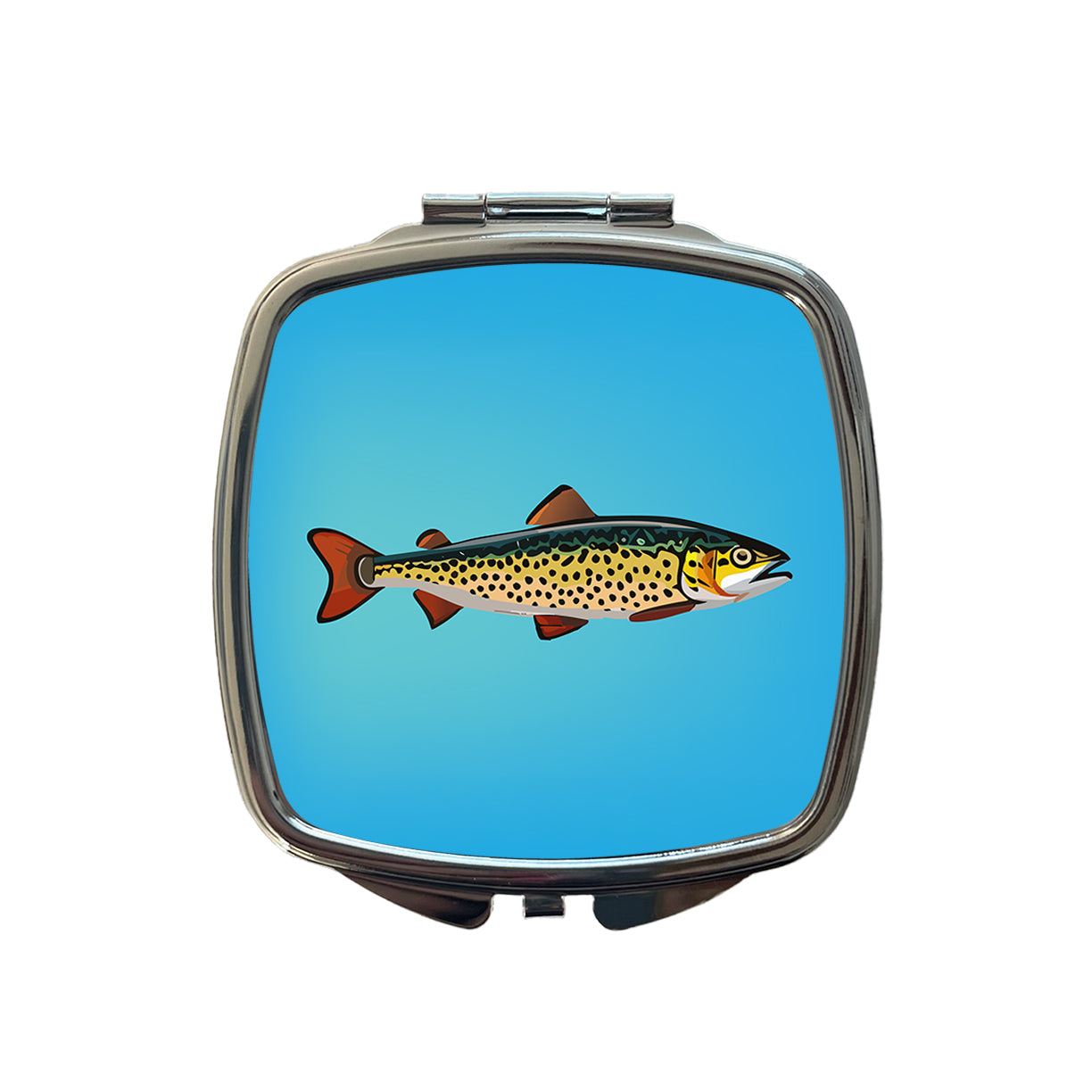Trout Fish Fishing Small Travel Purse Handbag Pocket Makeup Compact Mirror