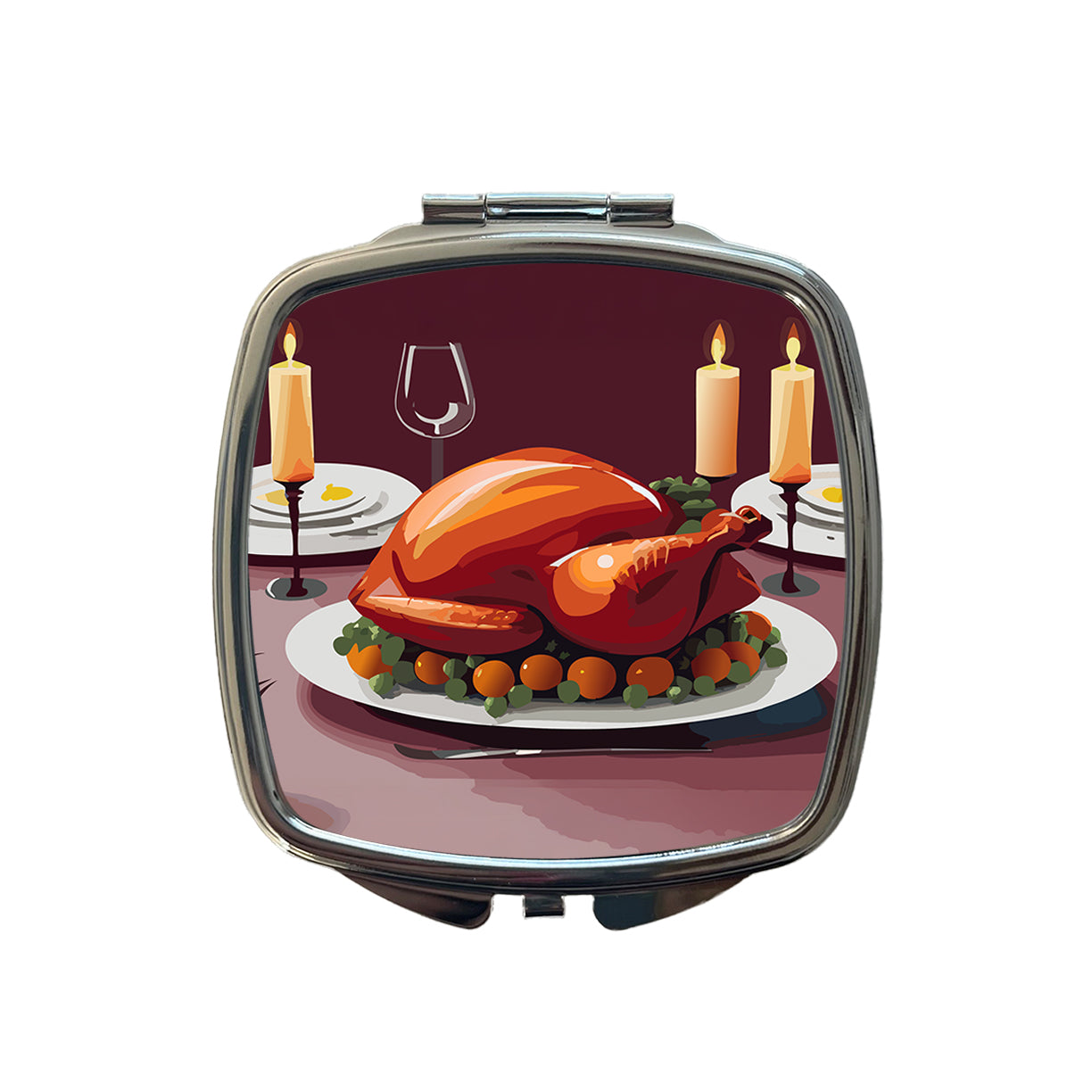 Turkey Thanksgiving Small Travel Purse Handbag Pocket Makeup Compact Mirror