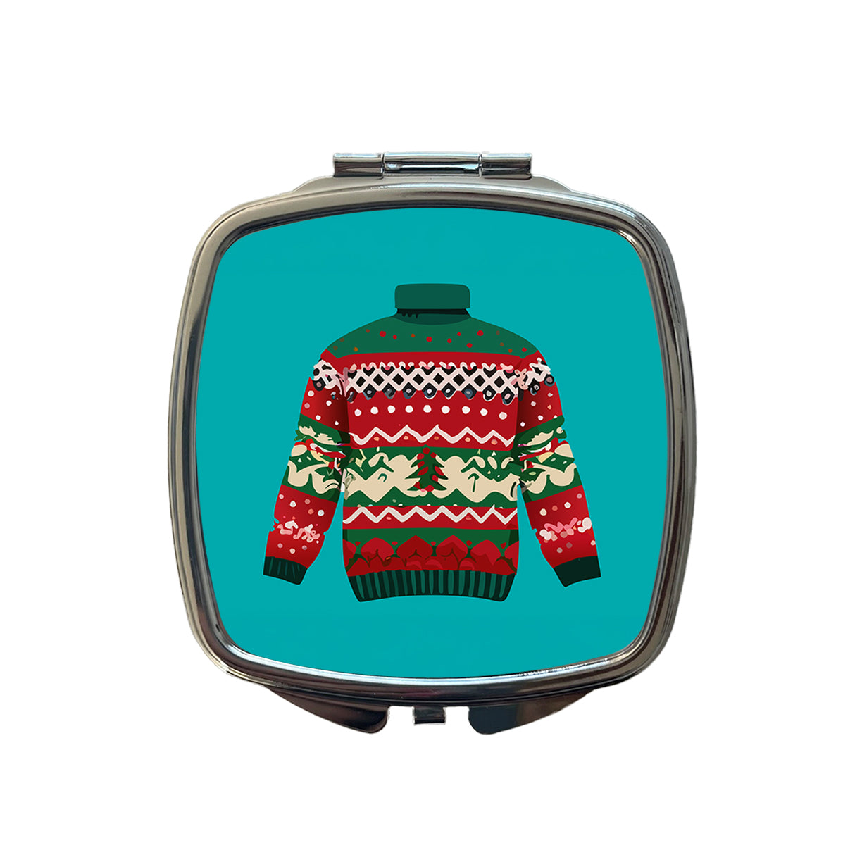 Ugly Christmas Sweater Small Travel Purse Handbag Pocket Makeup Compact Mirror