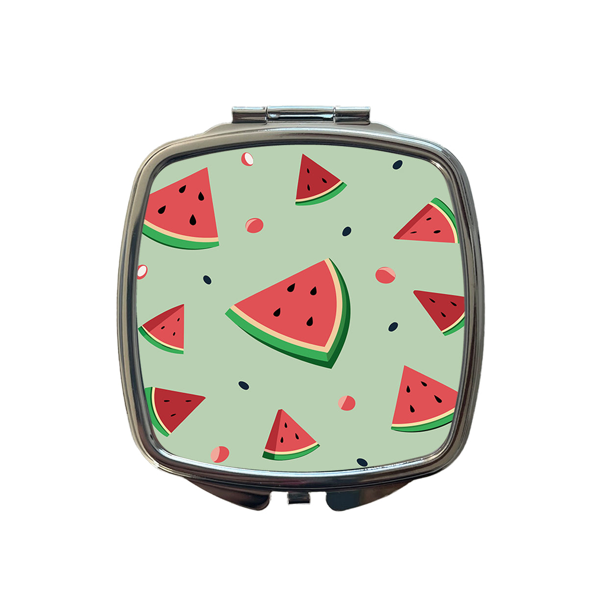 Watermelon Scattered Fruit Small Travel Purse Handbag Pocket Makeup Compact Mirror