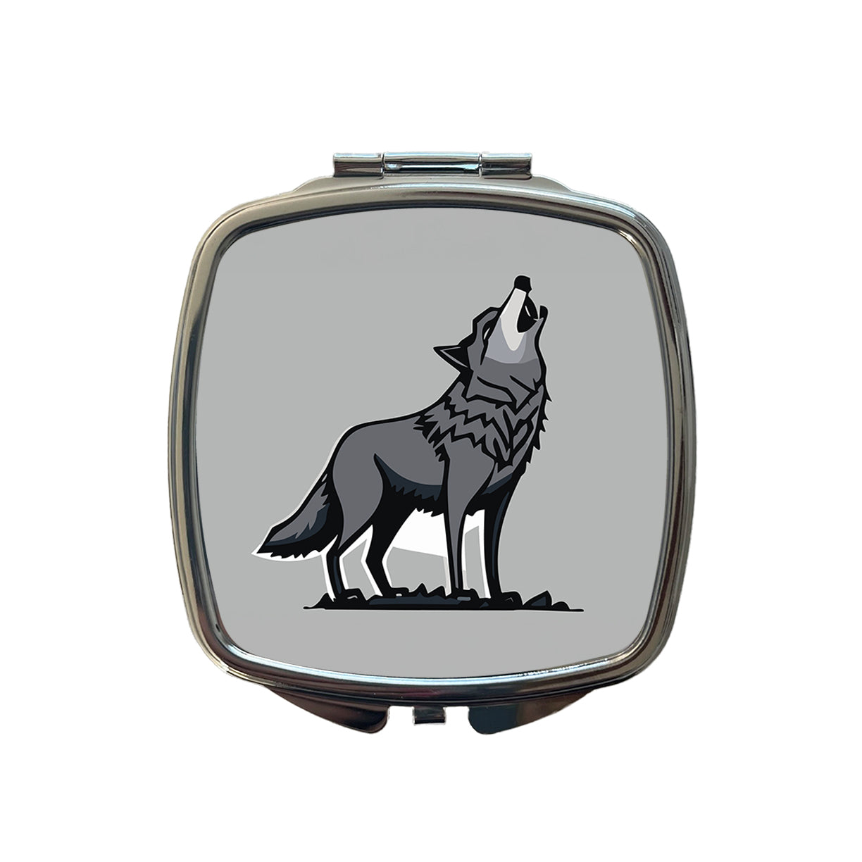 Wolf Howling Small Travel Purse Handbag Pocket Makeup Compact Mirror