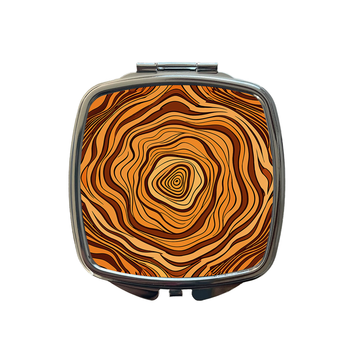 Wood Grain Tree Pattern Small Travel Purse Handbag Pocket Makeup Compact Mirror