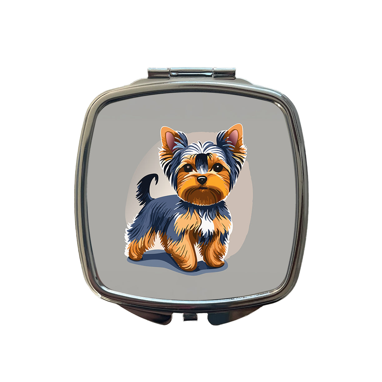 Yorkshire Terrier Dog Standing Small Travel Purse Handbag Pocket Makeup Compact Mirror