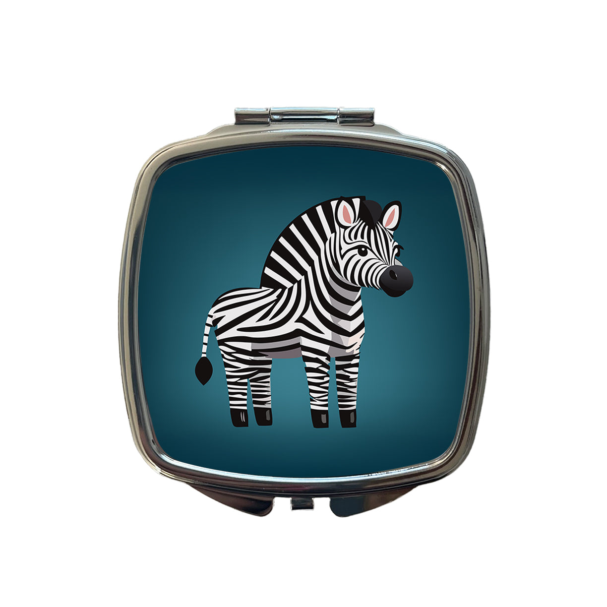 Zebra Standing Small Travel Purse Handbag Pocket Makeup Compact Mirror
