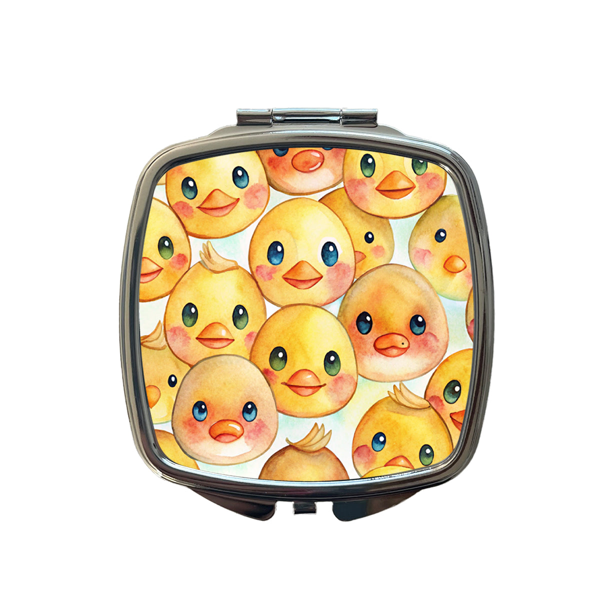 Cute Duck Faces Watercolor Small Travel Purse Handbag Pocket Makeup Compact Mirror