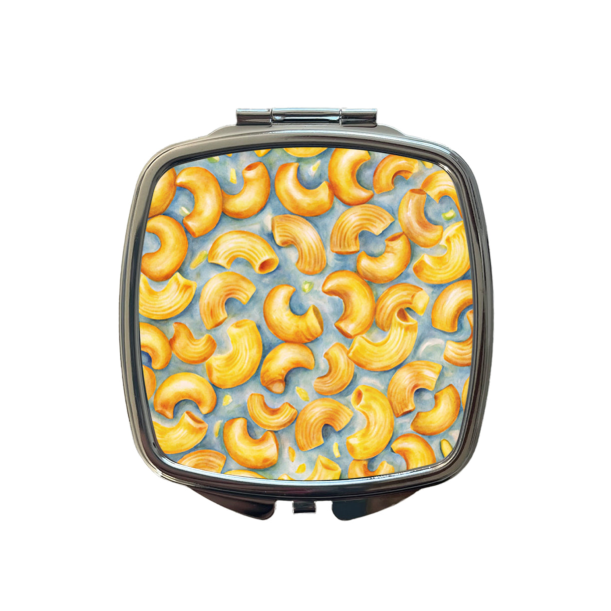 Macaroni Cheese Pasta Watercolor Small Travel Purse Handbag Pocket Makeup Compact Mirror