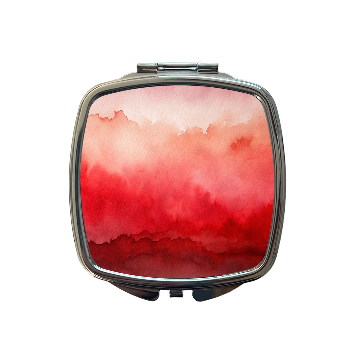 Red Ombre Watercolor Small Travel Purse Handbag Pocket Makeup Compact Mirror
