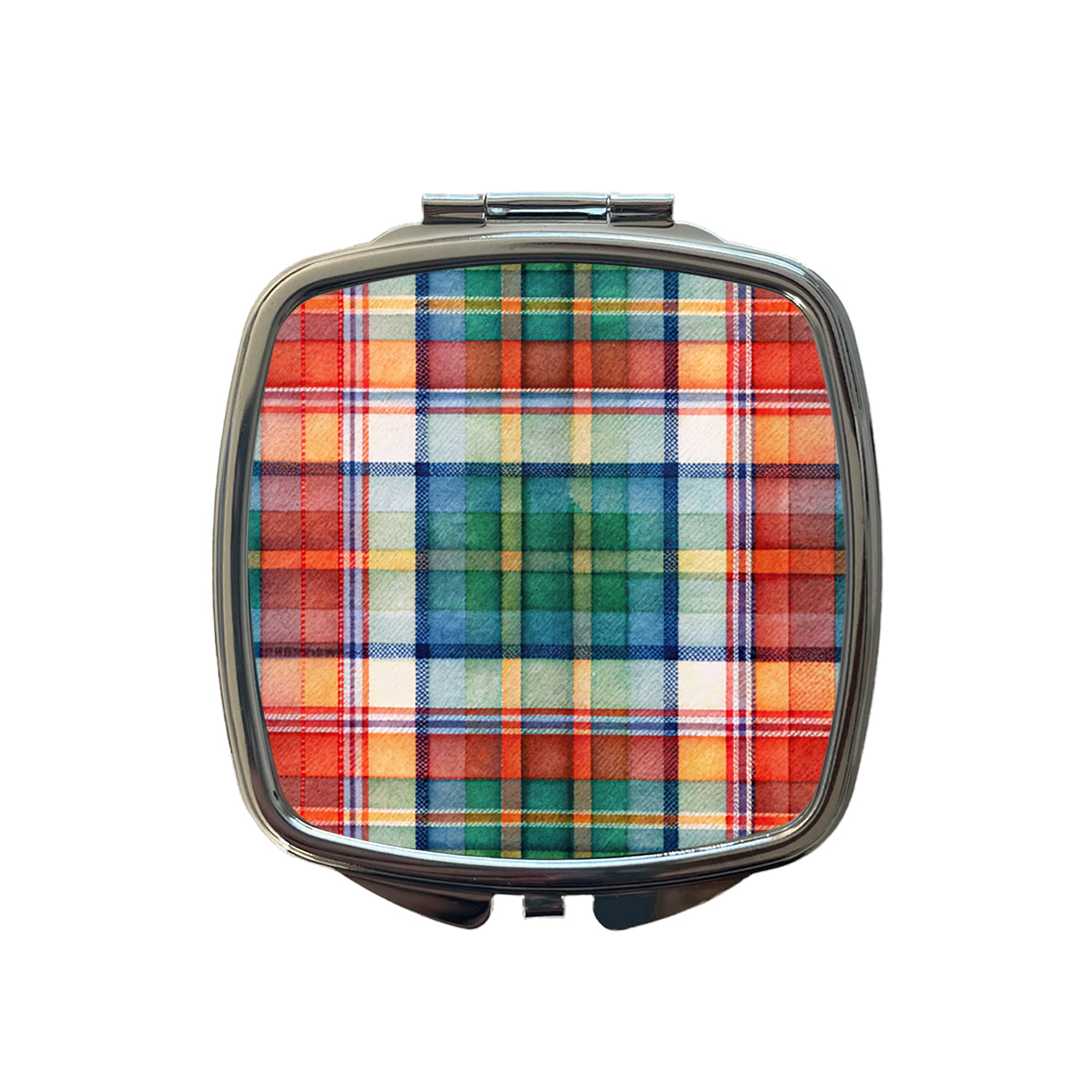 Tartan Plaid Watercolor Small Travel Purse Handbag Pocket Makeup Compact Mirror