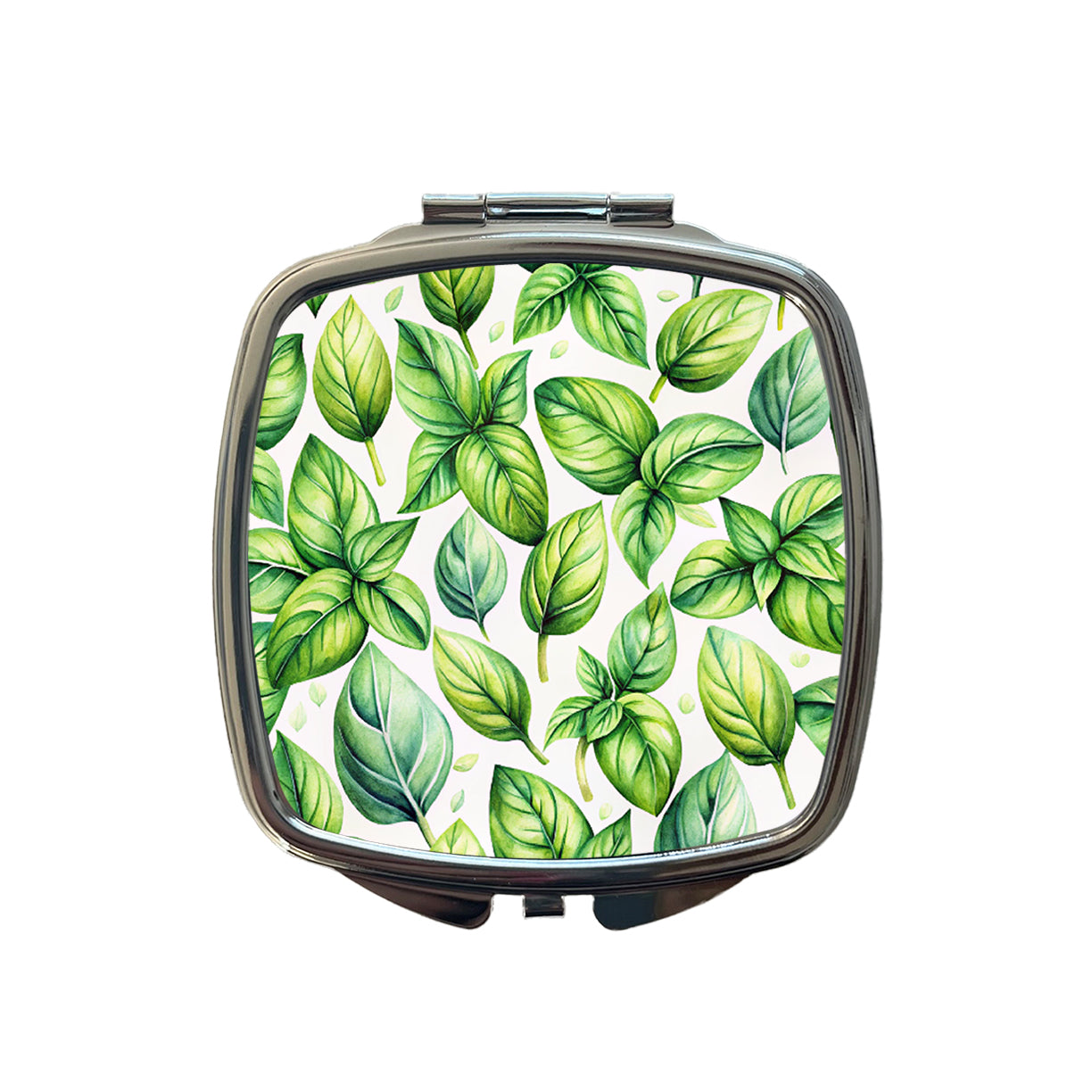 Basil Herbs Watercolor Small Travel Purse Handbag Pocket Makeup Compact Mirror