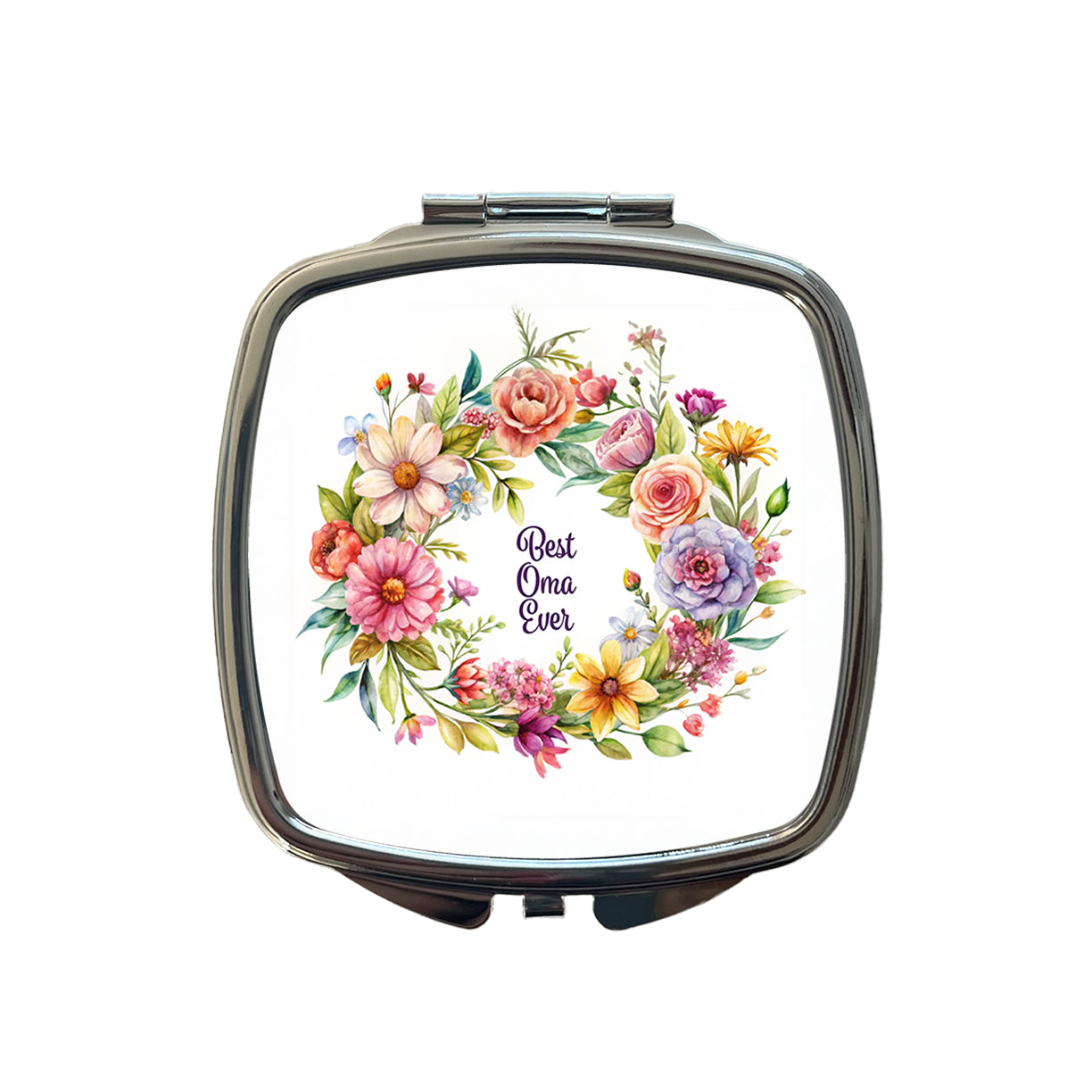 Best Oma German Grandma Ever Flowers Small Travel Purse Handbag Pocket Makeup Compact Mirror