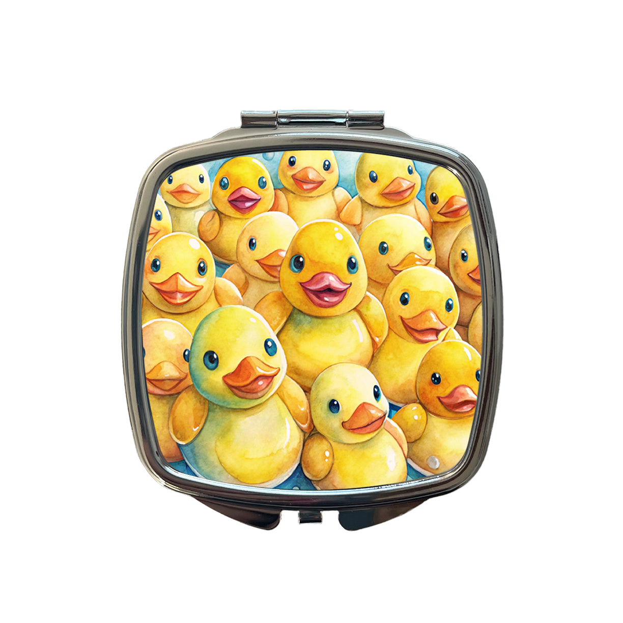 Bunch Of Cute Overlapping Rubber Ducks Small Travel Purse Handbag Pocket Makeup Compact Mirror