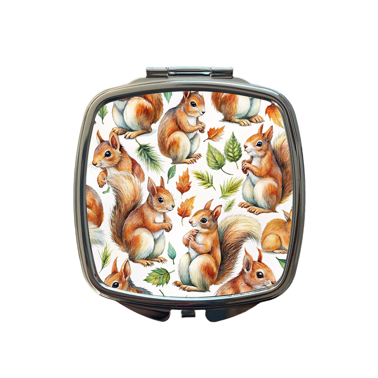Bunch Of Squirrels Small Travel Purse Handbag Pocket Makeup Compact Mirror