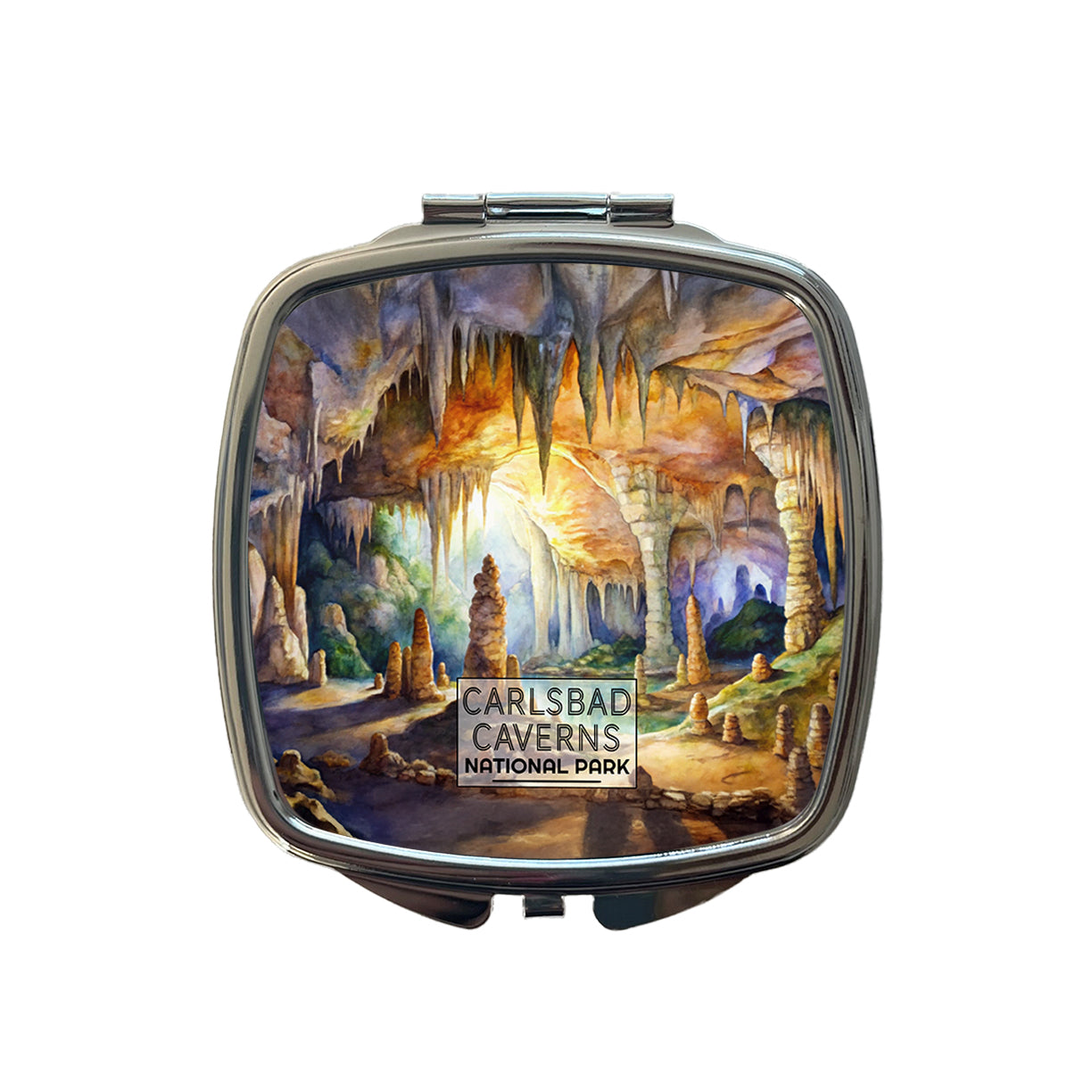Carlsbad Caverns National Park New Mexico Watercolor Small Travel Purse Handbag Pocket Makeup Compact Mirror