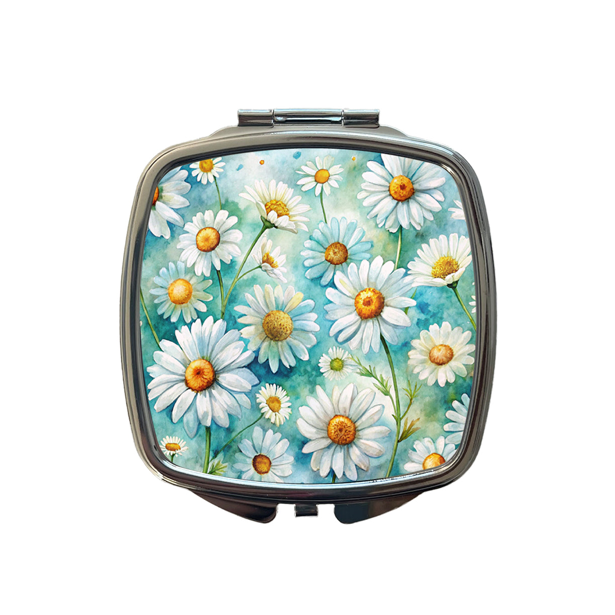 Daisies Daisy Flowers Watercolor Small Travel Purse Handbag Pocket Makeup Compact Mirror