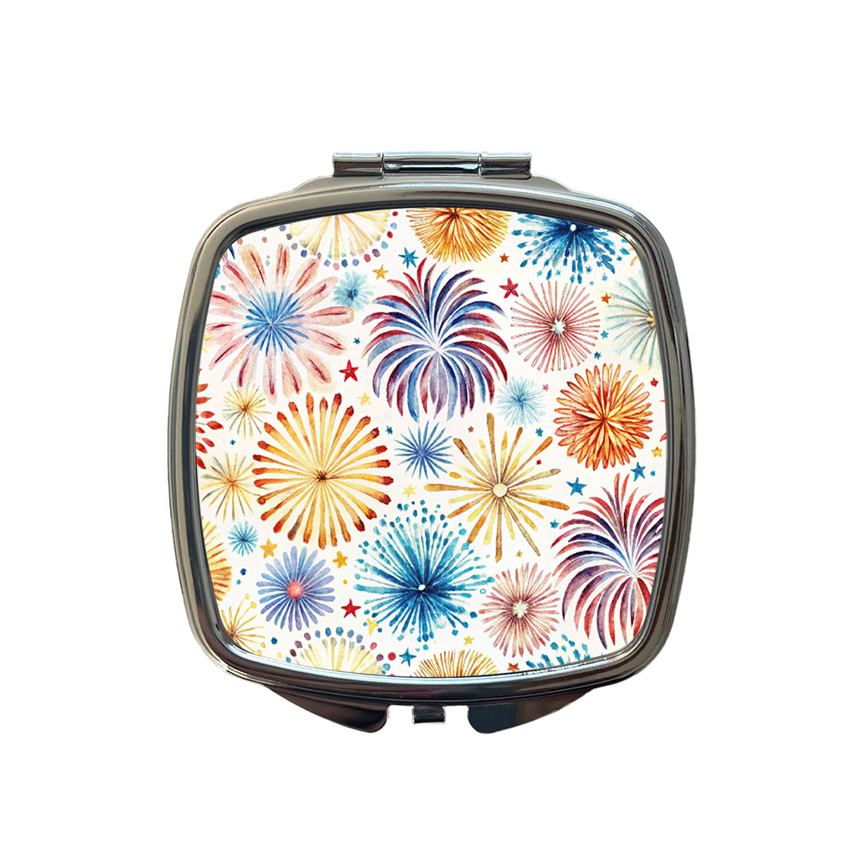 Fireworks Colorful Patriotic Fourth of July Small Travel Purse Handbag Pocket Makeup Compact Mirror