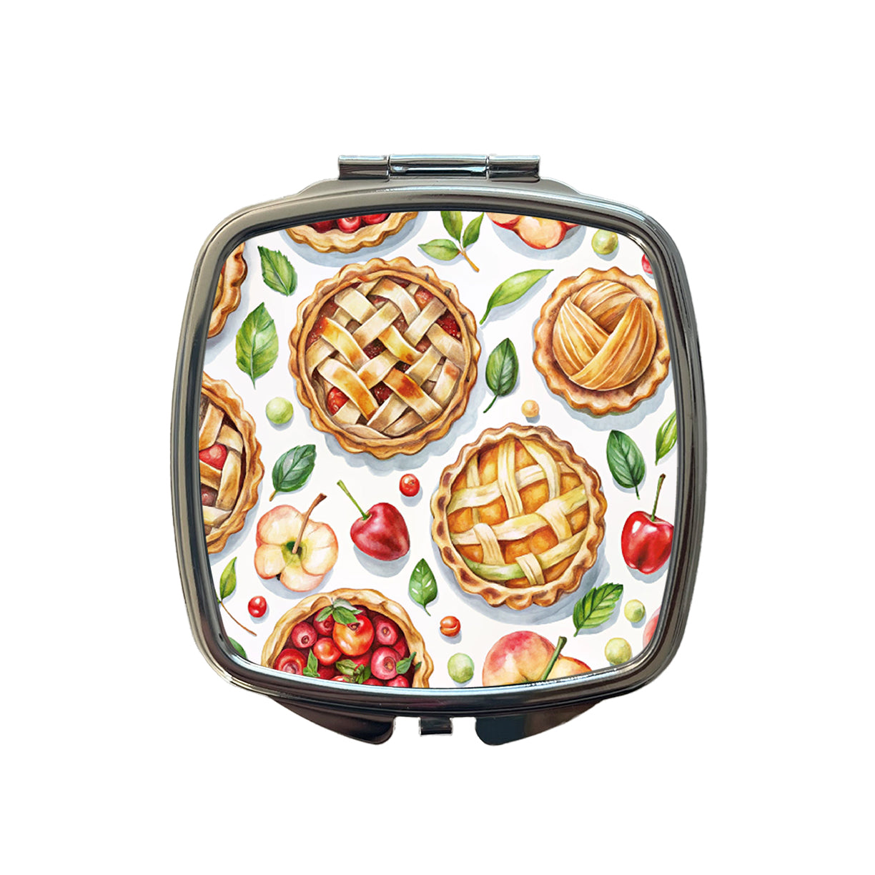 Fruit Pies Apple Cherry Small Travel Purse Handbag Pocket Makeup Compact Mirror