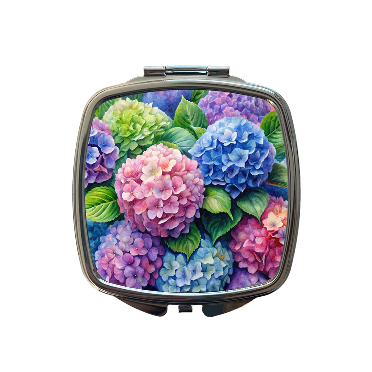Hydrangeas Colorful Flowers Beautiful Small Travel Purse Handbag Pocket Makeup Compact Mirror