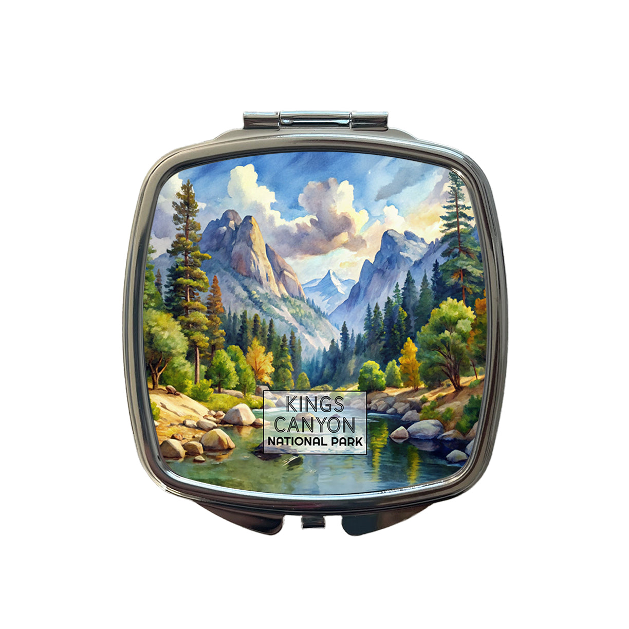 Kings Canyon National Park California Watercolor Small Travel Purse Handbag Pocket Makeup Compact Mirror