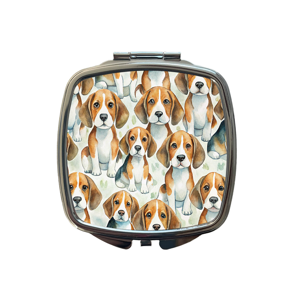 Lots Of Beagles Dogs Cute Small Travel Purse Handbag Pocket Makeup Compact Mirror