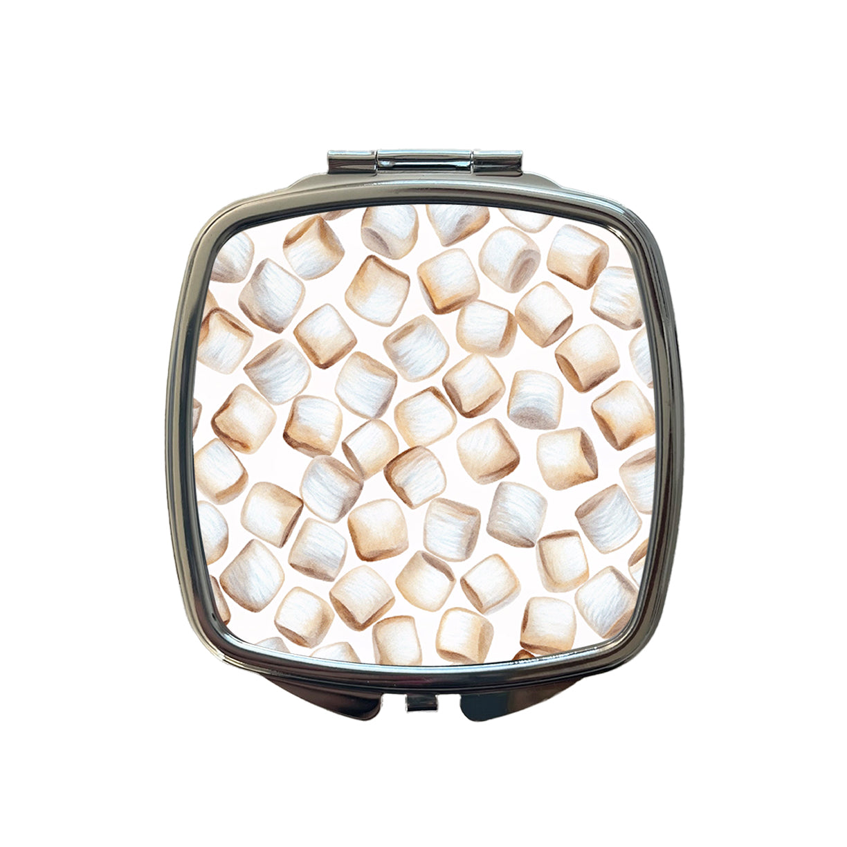 Lots Of White Marshmallows Small Travel Purse Handbag Pocket Makeup Compact Mirror