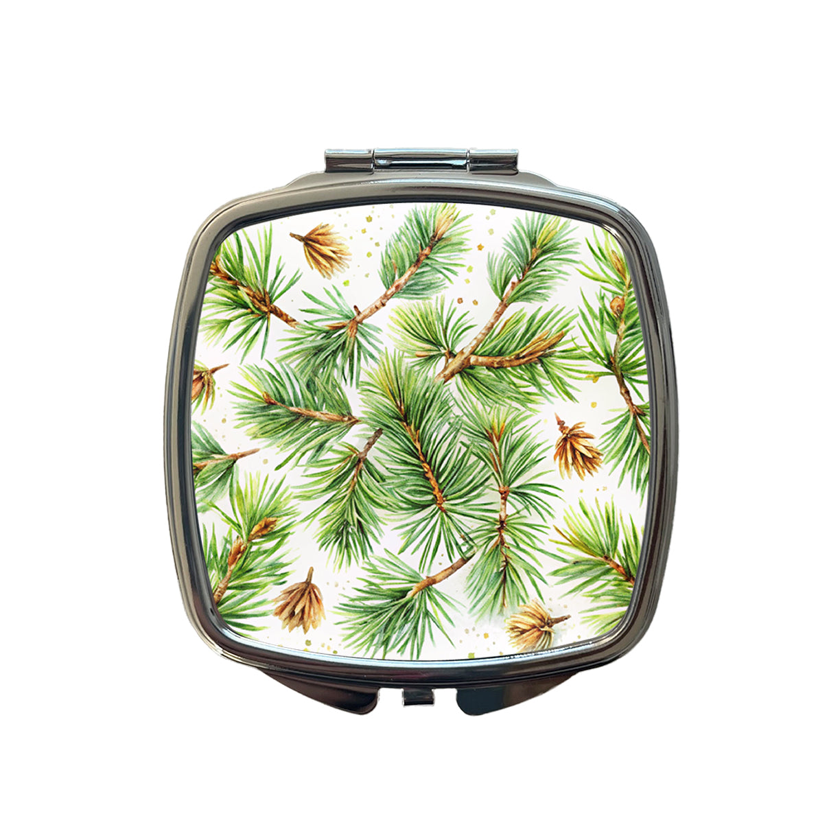Pine Needles Watercolor Small Travel Purse Handbag Pocket Makeup Compact Mirror