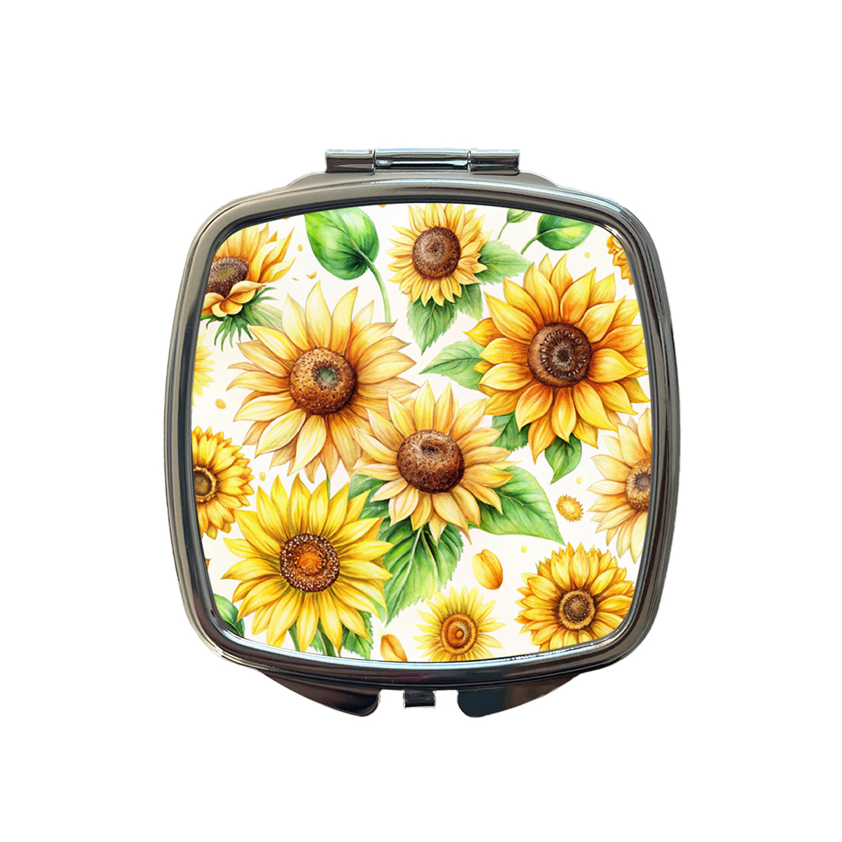 Sunflowers Scattered Watercolor Small Travel Purse Handbag Pocket Makeup Compact Mirror