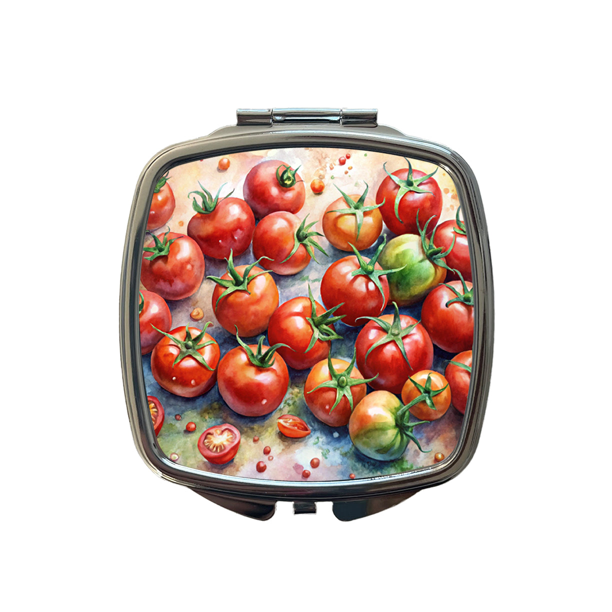 Tomatoes Watercolor Small Travel Purse Handbag Pocket Makeup Compact Mirror