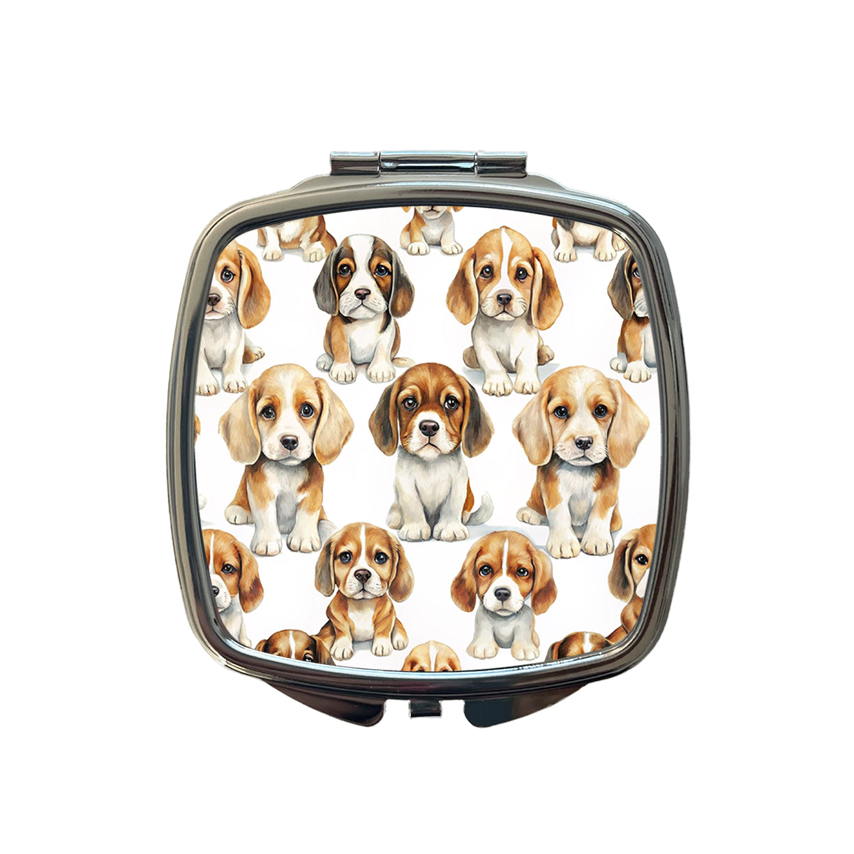 Adorable Puppies Dogs Small Travel Purse Handbag Pocket Makeup Compact Mirror