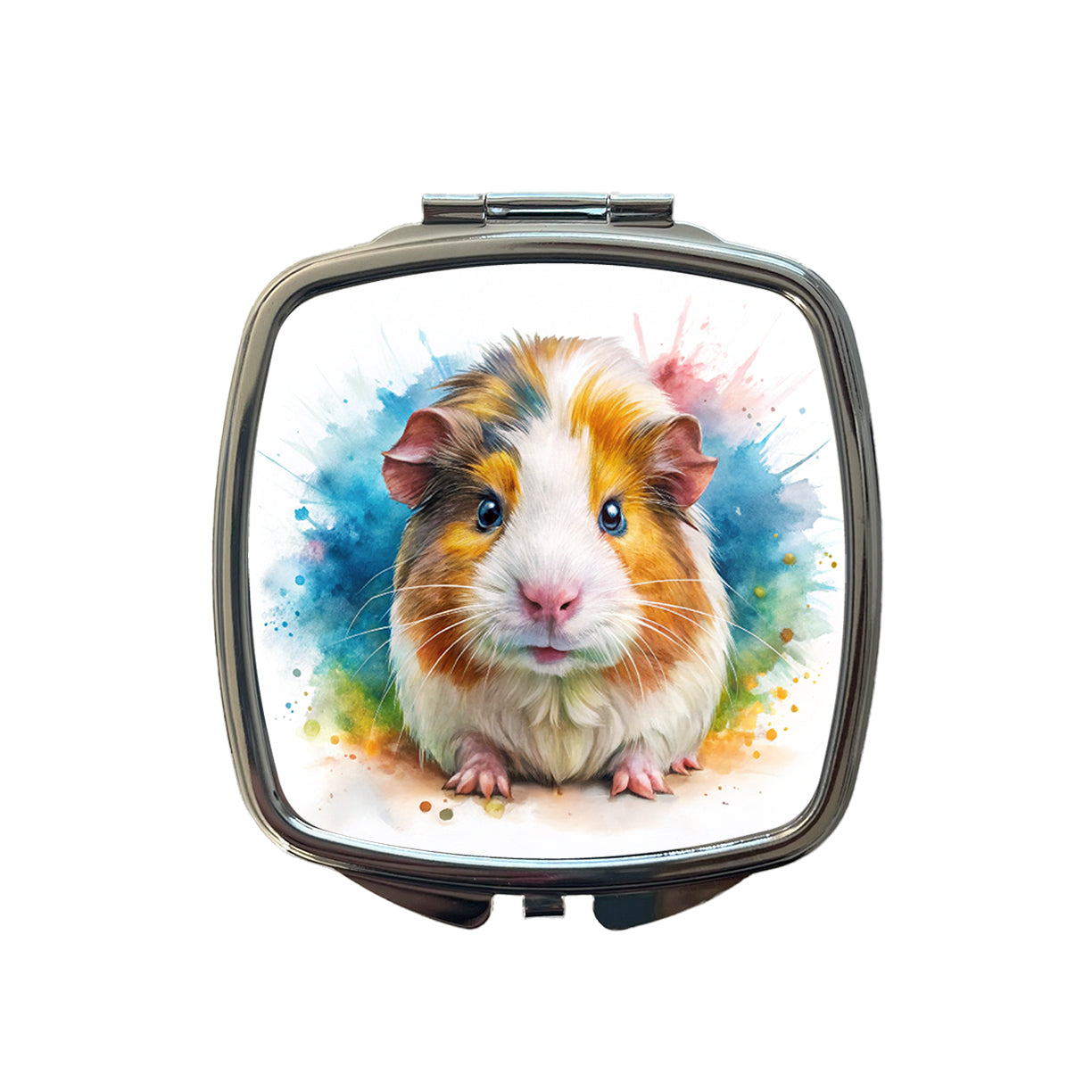 Angry Mad Guinea Pig Watercolor Small Travel Purse Handbag Pocket Makeup Compact Mirror