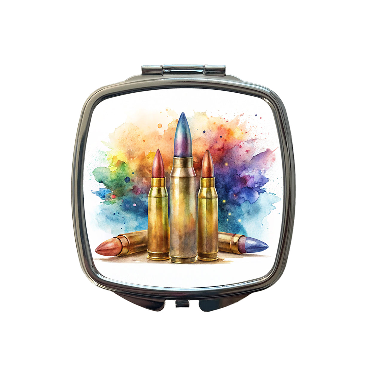 Bullets Watercolor Small Travel Purse Handbag Pocket Makeup Compact Mirror