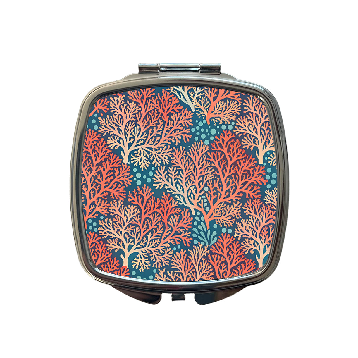 Coral Pattern Reef Ocean Small Travel Purse Handbag Pocket Makeup Compact Mirror