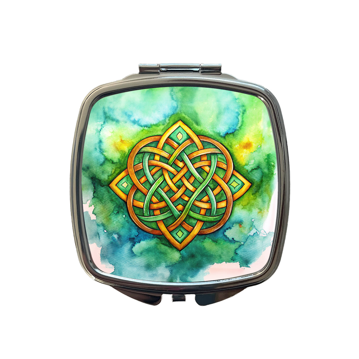 Irish Celtic Knot Watercolor Small Travel Purse Handbag Pocket Makeup Compact Mirror