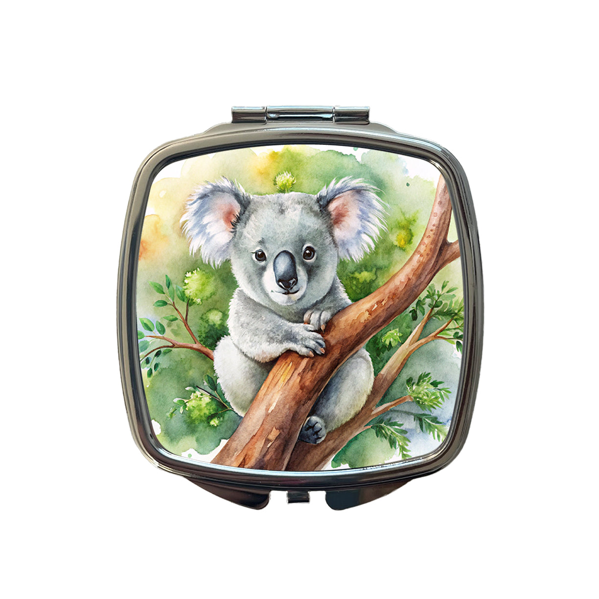 Koala In A Tree Watercolor Small Travel Purse Handbag Pocket Makeup Compact Mirror